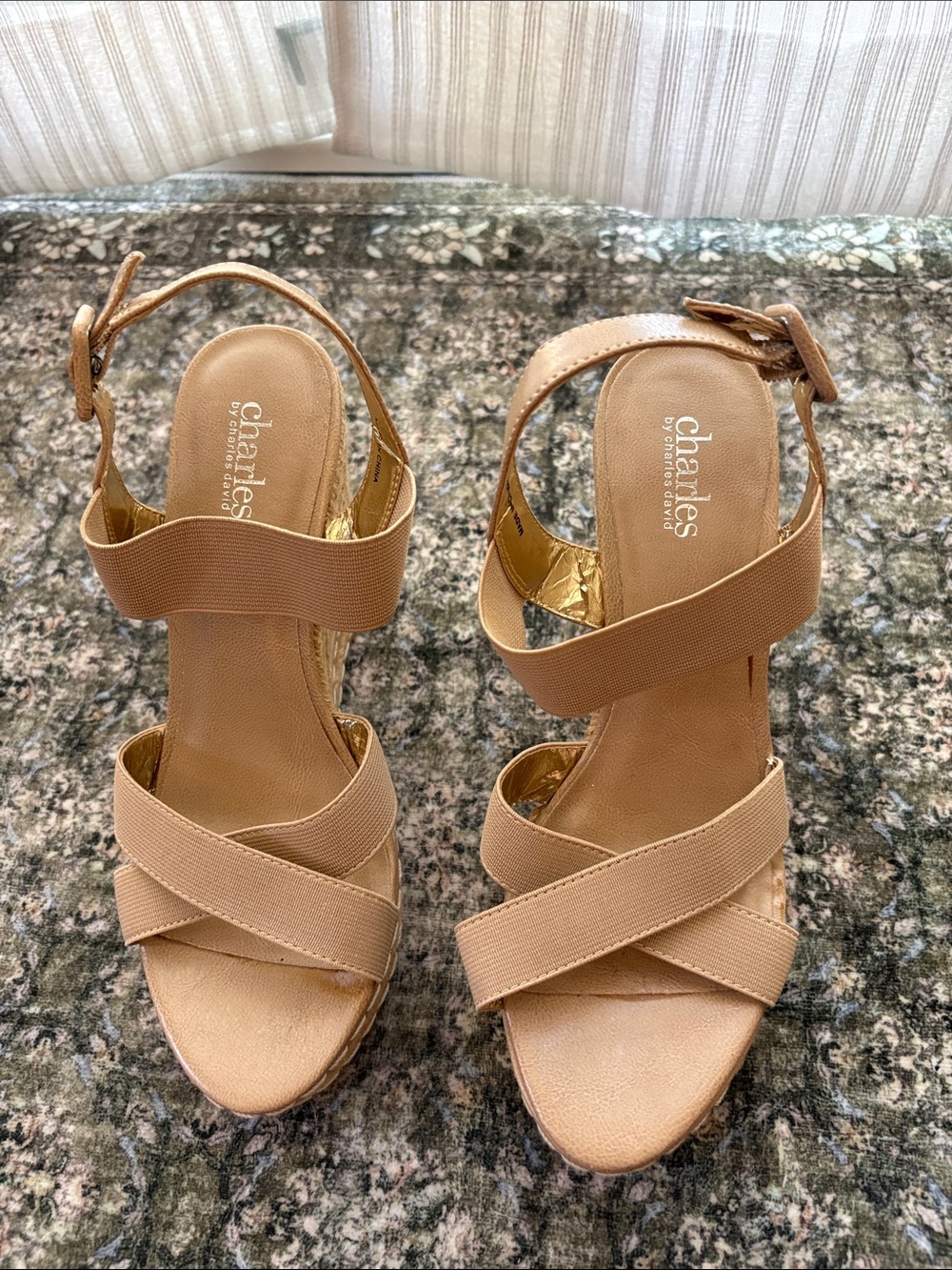 Charles By Charles David - Espadrille with Jute Wedge Heel and Ankle Strap